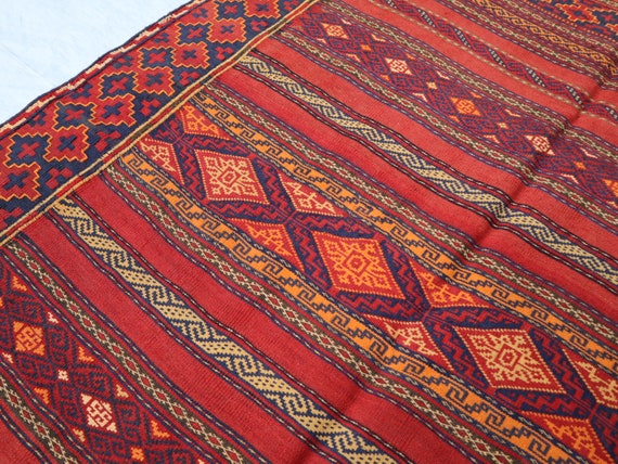 4 x 6フィートのアンティークキリムラグ、ヴィンテージ幾何学模様 4 x 6フィートのアンティークキリムラグ、ヴィンテージ幾何学模様