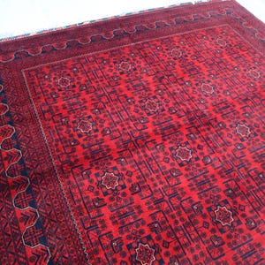 Afghan Bukhara rug, Turkmen handmade Wool rug, Custom Khal Muhammadi Khamyab Bukhara rugs, Tribal rug, Living room, Office, Dining table rug