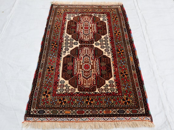 2x4 Ft Antique rug, Afghan Hand Knotted Wool Area Rug, Turkmen 3x5 Vintage Rug, Home Décor Rug, Tribal Oriental Rug, Bedroom Living Room Rug
