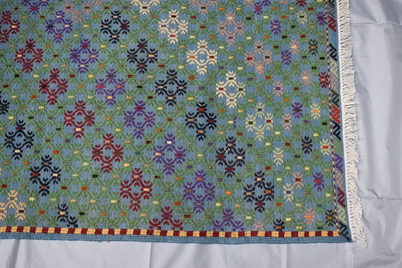 5x1 Hand-knotted Turkmen Tribal Wool Kilim Runner,Merinos Kilim Rug Runner,AfghanTurkmen Kilim Runner RugK-438