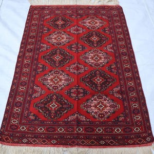 1920s Antique Rug, Caucasian Rug 4x5 ft Collectors Piece Small Vintage Area Rug, Afghan Soft Pile Oriental Turkmen Tribal Living Room Rug