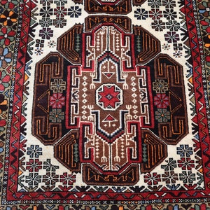 2 x 4 fot antik matta, afghansk handknuten ullmatta, turkmensk 3x5 vintagematta, heminredningsmatta, tribal orientalisk matta, sovrums-vardagsrumsmatta bild 4