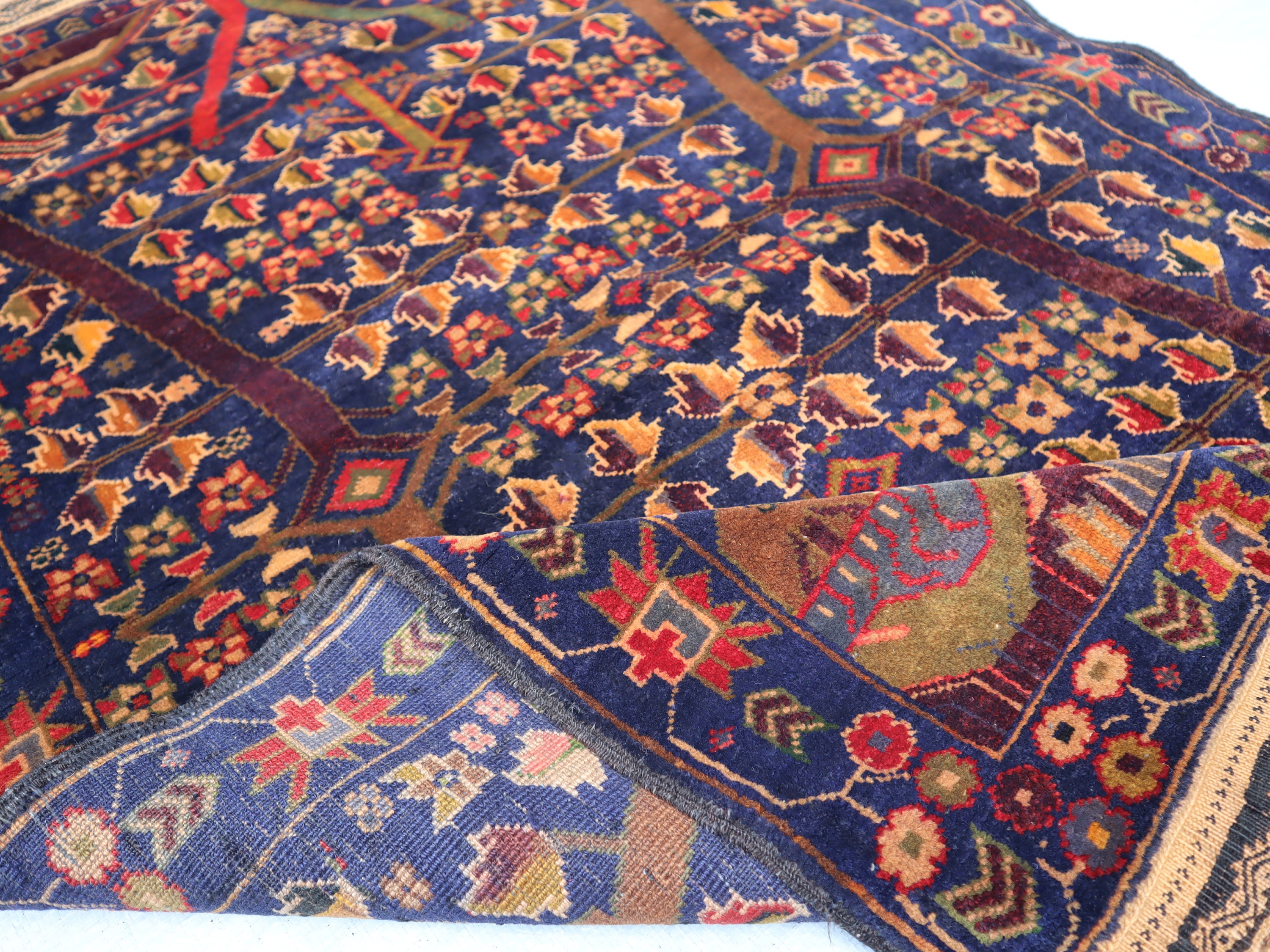 3x4 アフガニスタンヴィンテージラグ/ソフトパイルトルクメン