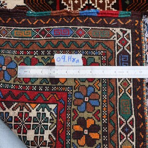 2 x 4 fot antik matta, afghansk handknuten ullmatta, turkmensk 3x5 vintagematta, heminredningsmatta, tribal orientalisk matta, sovrums-vardagsrumsmatta bild 10