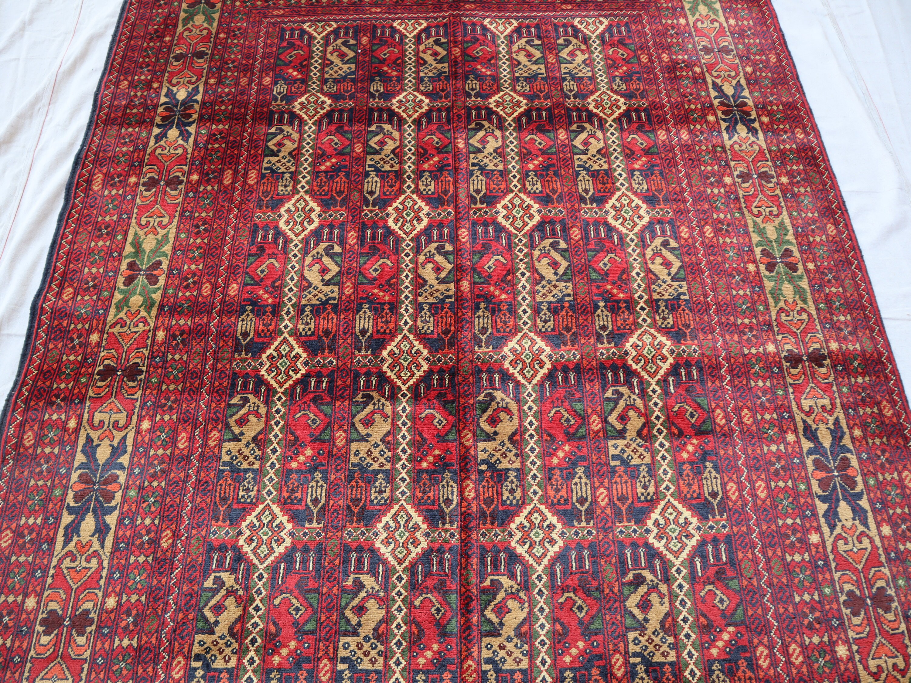 トルクメン アラ マクマル ラグ 4 x 6 フィート アフガニスタン 幾何学