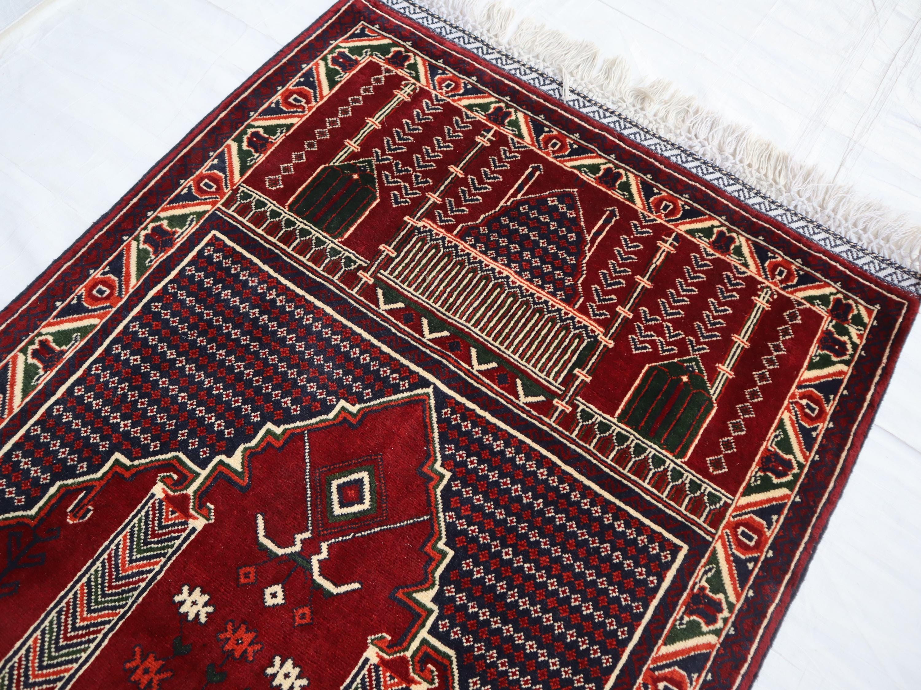 ブルガリア♪上質ウール長毛ビンテージラグ　アフガニスタン　トルクメン ブルガリア♪上質ウール長毛ビンテージラグ アフガニスタン トルクメン