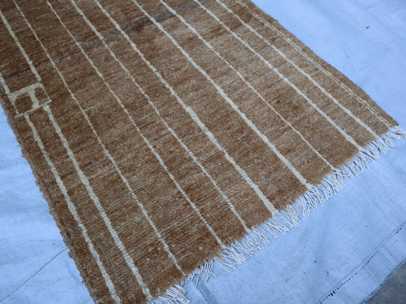 Handmade 2x9 Runner Moroccan Rug, Bohemian Brown Runner Wool Rug ...