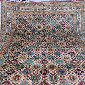 8&#39;4X11&#39;4 ft Modern Gabbeh Area Rug, Brown Beige Natural dyes Afghan Handmade Wool Soft Colorful Oriental Area Rug, Contemporary Bedroom Rug.