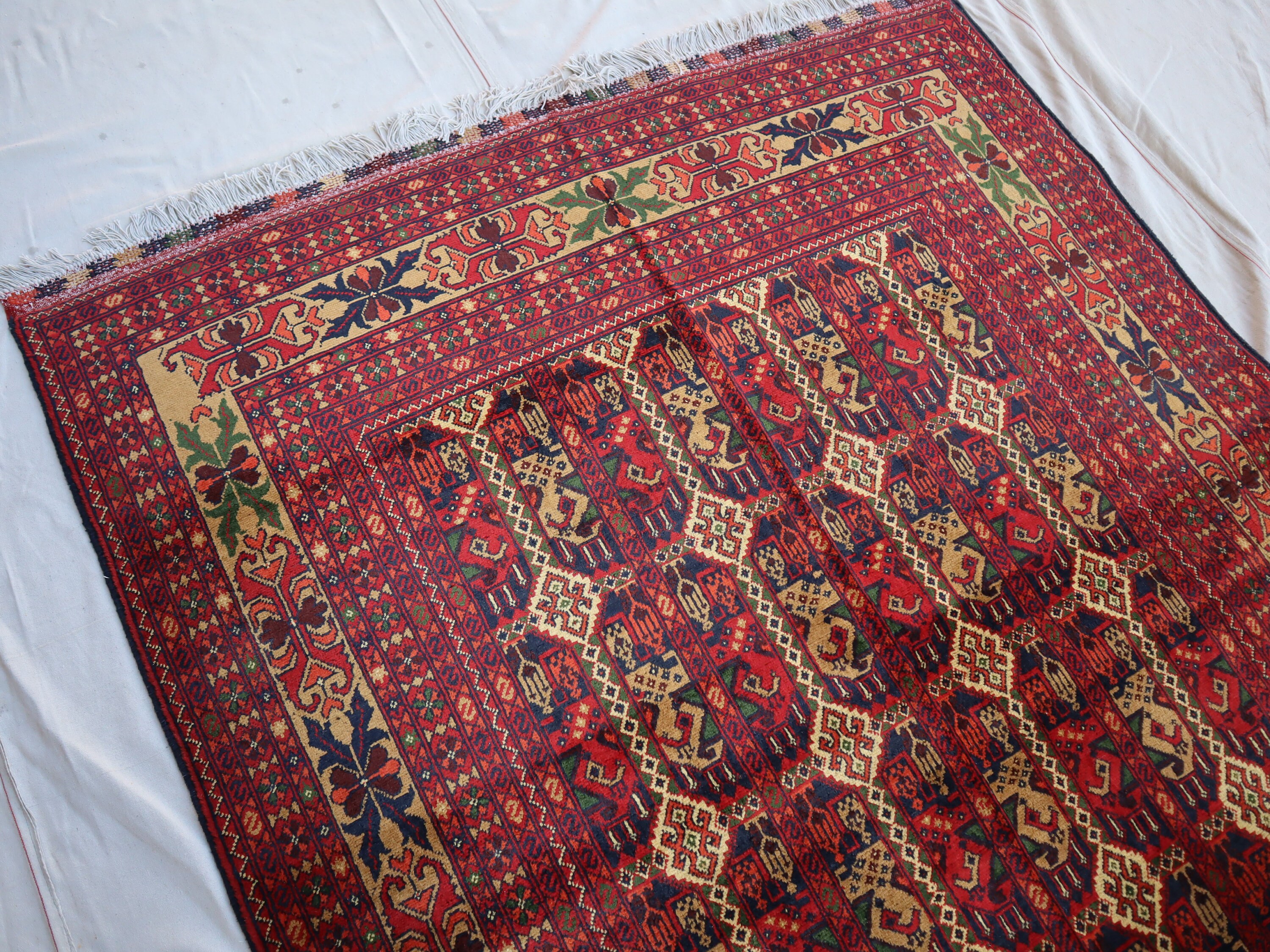 トルクメン アラ マクマル ラグ 4 x 6 フィート アフガニスタン 幾何学