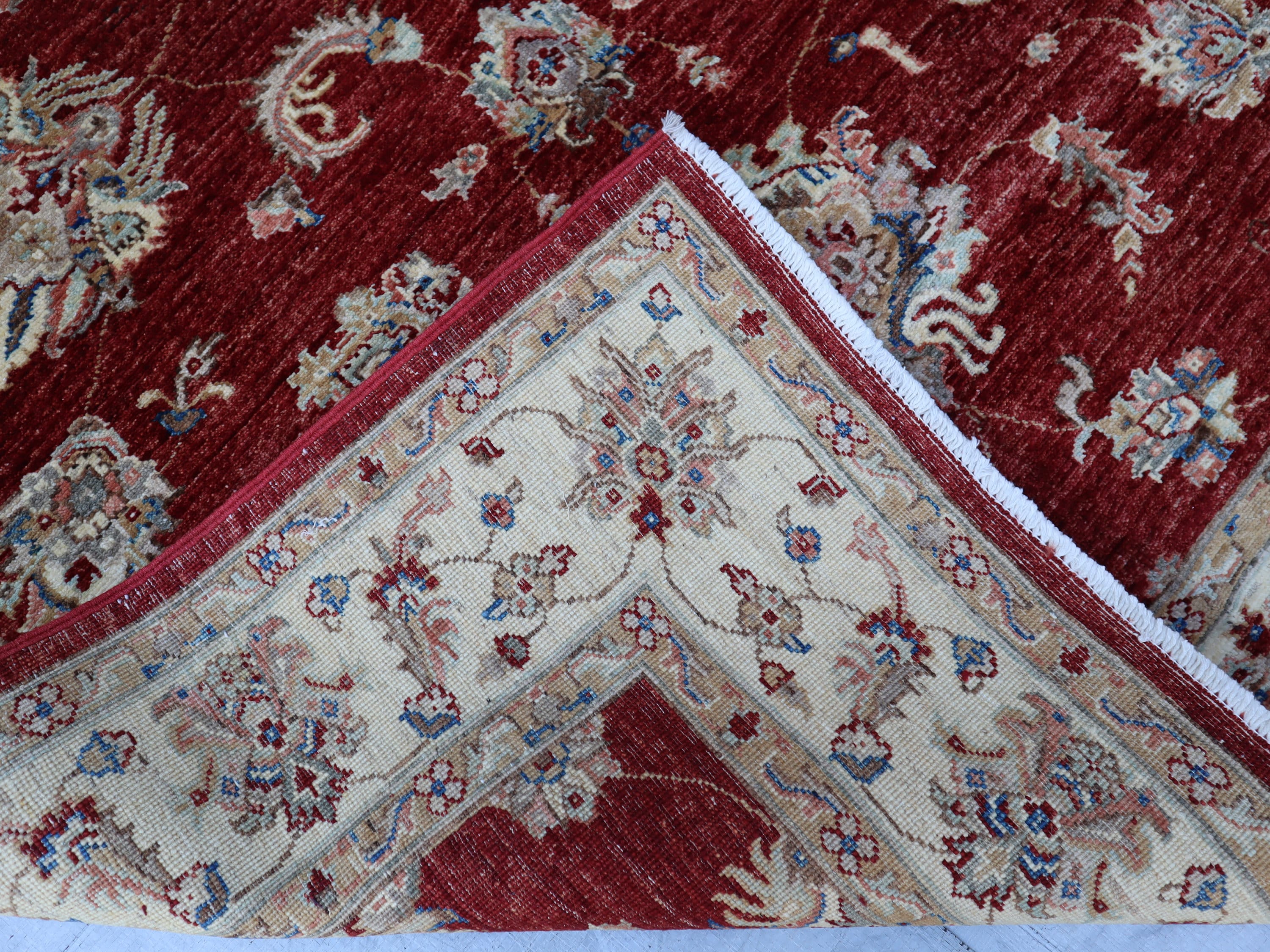 5x6 アフガニスタン レッドベージュ ザイグラーラグ、柔らかい