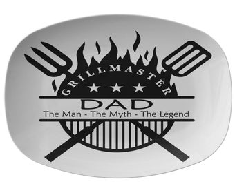 Grillmaster Dad | Father's Day Gift | Grilling Gift | Platter | Gift for Him | Gift for Dad | BBQ Gift | Gift From Kids | Gift From Daughter