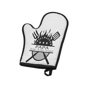 Grillmaster Papa | Oven Mit | Father&#39;s Day Gift | Gift for Him | Gift for Papa | BBQ Mit | Gift For Papa | Gift For Papa