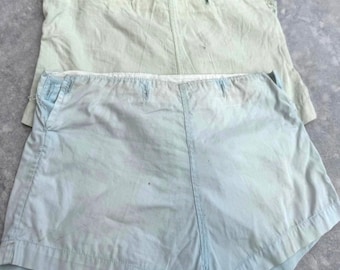 Antique Handmade Children’s Shorts Lot 2 Blue & Pale Green Cotton Bloomers Vintage