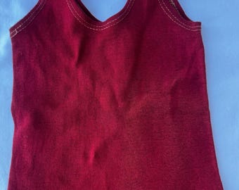 Vintage Red Woolen Baby Jumper Romper Onesie Layette