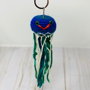 Amigurumi Jellyfish Keychain, Hand made Crochet Jellyfish Keychain and Hang Charm!