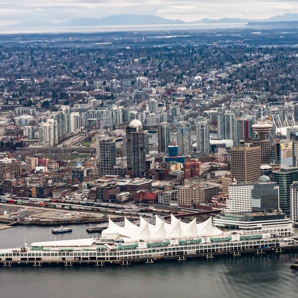 Vancouver British Columbia Canada, Pan Pacific Aerial Shot