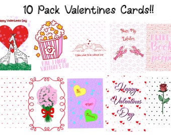 10 pack digital Valentine’s Day cards (printables)