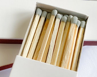 50 Match Box 3" Gray Matches and Striker | Matchboxes | Colored Matches | Candle Matches | Long Matches