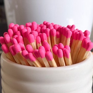 Bulk 3&quot; Neon Pink Matches | Colored Matches | Candle Matches | Long Matches | Wooden Matches | Safety Matches