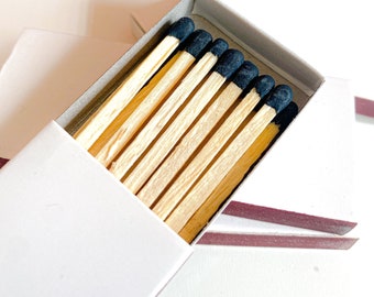 50 Match Box 3" Black Matches and Striker | Matchboxes | Colored Matches | Candle Matches | Long Matches