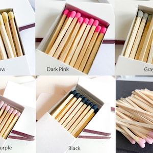 3" Color Matches Match Box Striker (12ct per box) | Matchboxes | Colored Matches | Candle Matches | Long Matches
