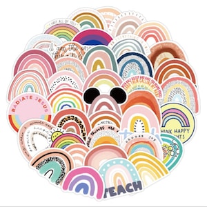 Set of 50 Boho Rainbow Stickers | Rainbow Stickers | Rainbow Sticker | Sticker | Stickers