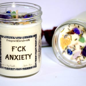 ANXIETY Candle, Crystal candle, anxiety relief tincture, anxiety crystals, anxiety, anxiety gifts, anxiety candle, stress relief candle