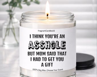 Sibling Gifts – Funny Brother Gift, Birthday Gifts for Brother, Brother Gift, Sayings Candle, Personalized Brother Candle, Asshole Candle