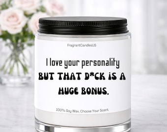 I Love You for Your Personality Candle, Adult Valentines day Gifts for Him, Boyfriend Husband anniversary gift, Romantic present for fiancé