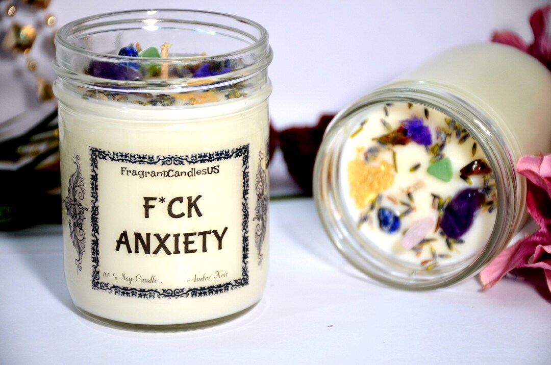 ANXIETY Candle, Crystal Candle, Anxiety Relief Tincture, Anxiety