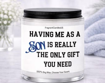 Regalos del Día de la Madre para mamá, Tenerme como hijo, Vela de regalo para mamá, Regalos para papá, Regalos de cumpleaños para mamá, Regalos personalizados, Regalos de Navidad