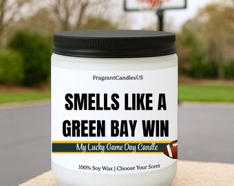 Smells Like a Packers Win Candle, Green Bay Packers Candle, Game Day Decor, Foot ball candle, Lucky Packers Candle Unique, Holiday gifts