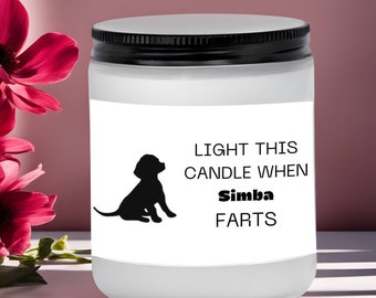 Fart candle, dog lover gift, Light This Candle When The Dog Farts, Dog Mom gift,dog owner gift,personalized gifts, cat candle,pet lover gift