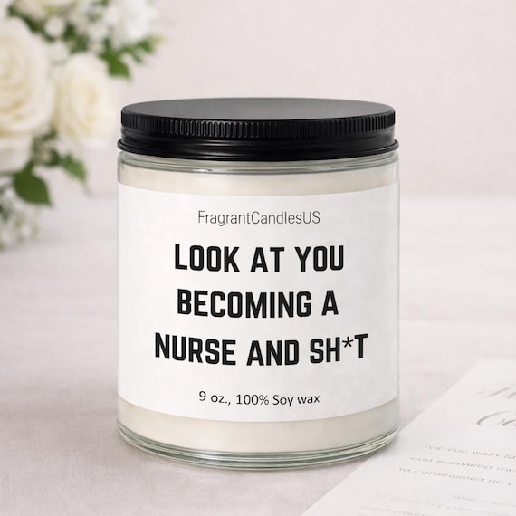 Nurse Graduation Gifts, New Nurse Gift Candle, Personalized RN Gift, Funny Nurse Gift, Nurse Appreciation Present for RN Graduate 2026 Grads