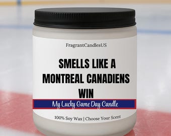 Canadiens Win, Montreal Hockey Game Day Decor, Personalized Smells Like a Canadiens Win Candle, Montreal Canadiens Gift for Canadiens Fan