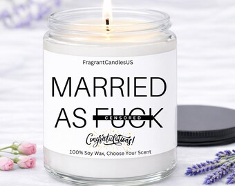 Vela de boda, vela de aniversario para esposo, vela romántica para recién casados, regalo de boda divertido, vela de soja perfumada.