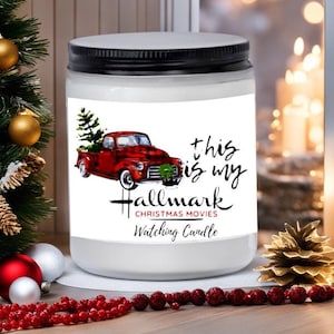 Red truck with Christmas tree, This is my Hallmark Christmas Movie Watching, Hallmark Christmas, mum gift, Christmas eve gift, Christmas