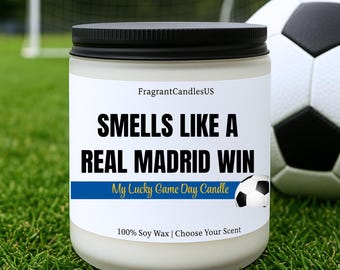 Real Madrid Gift, Smells Like A Real Madrid Win Candle, Soccer Gift for Real Madrid Fan, Real Madrid Game Day candle, Man cave gifts for him