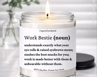 Coworker Holiday Gift, Work Bestie Candle, Bestie Gift, Work Bestie Gift, Secret Santa Gift, Stocking Stuffer, Desk Gift for Coworker Candle