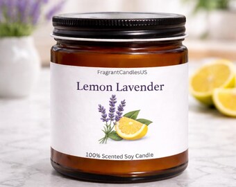 Citrus Lavender Candle, Relaxing Spa Candle Gift for Mom, Wife, Girlfriend, Birthday Gift, Mother’s Day Gift, Aromatherapy Self Care Gift