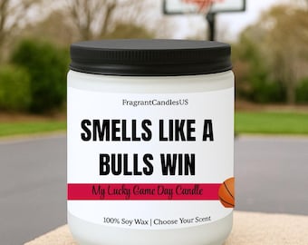 Chicago Bulls Basketball Candle, Game Day Decor, Smells Like a Bulls Win Candle, Man Cave decor, Birthday gifts for boyfriend, Chicago Bulls