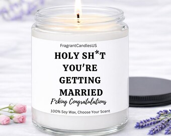 Holy shit Getting Married, Just Married candle for bride, wedding gifts, funny candle, best friend gift, wedding planning, gift for couple
