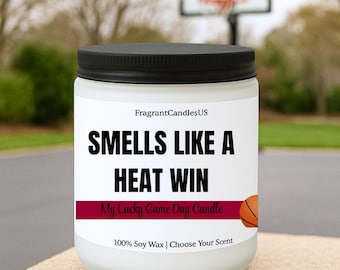 Miami Heat candle, Miami basketball candle, NBA fan candle, heat fan gift, basketball fan gift candle, man cave candle, Holiday gift candle