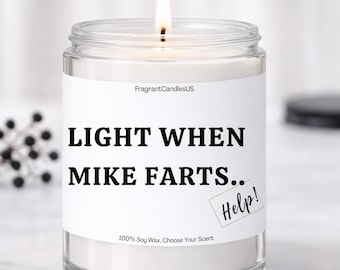 Personalized Father's day Gifts, Anniversary gifts for husband him, Birthday gifts for dad, Light When Fart, personalized fart candle gift
