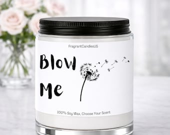 Funny Valentine Candle for Him Sexy Adult Humor Gift, Romantic Anniversary Present, Boyfriend Husband Gift, Naughty Couples Love, Blow Me