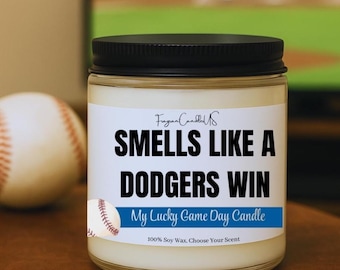 Smells Like A Dodgers Win Candle, Dodgers Candle, Dodgers Gifts, Dodgers Merch, Dodgers Baseball Decor, Game Day, LA Dodgers Gift For Fans