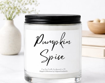 Gourmand candle, Pumpkin Spice candle, Pumpkin Spice Scented Candle – Fall Soy Candle, Cozy Autumn Home Decor, Thanksgiving & Holiday Gift