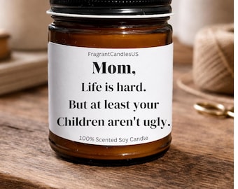 Mothers day gifts for mom, mom candle present, grandma gifts, birthday gifts for mom, Nana, personalized gifts, Amber Jar scented soy candle