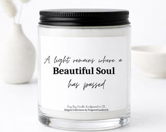 Memorial Candle – Sympathy Candle, Bereavement, Condolence, Grief Gift, Memorial Gift for Loss of Mother, Father, Loved One, Beautiful Soul