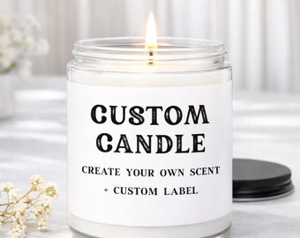 Personalized Candle, Blank Label Candle, Private Label Custom Logo Candle, Your Own Candle Label, Creative Custom Text Personalised Gifts